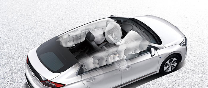 Схема подушек безопасности Hyundai IONIQ Electric Схема подушек безопасности Hyundai IONIQ Electric