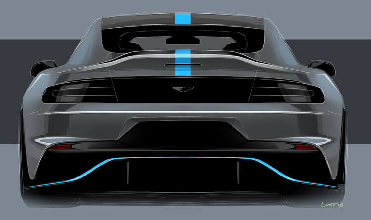 Aston Martin RapidE Concept — вид сзади Aston Martin RapidE Concept — вид сзади