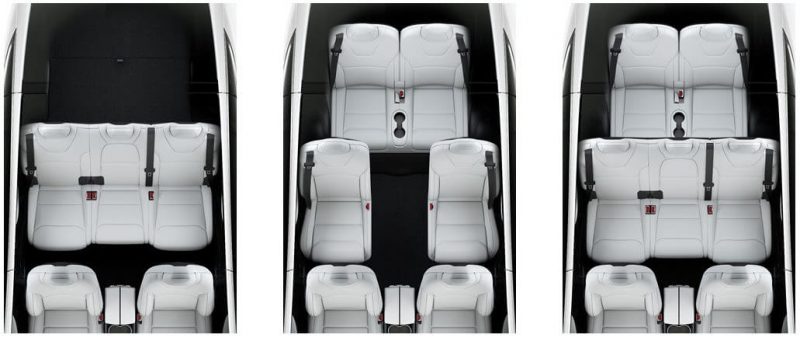 Конфигурация второго и третьего ряда сидений в Tesla Model X Варианты конфигураций второго и третьего ряда сидений в Tesla Model X