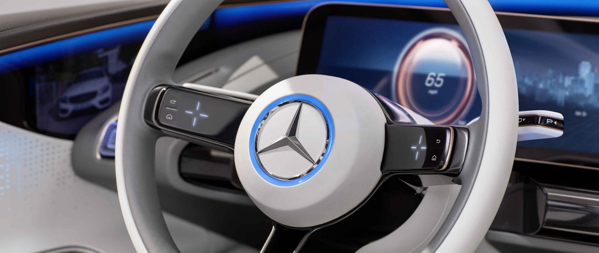 Рулевое колесо Concept EQ Сенсорные элементы управления на руле Concept EQ