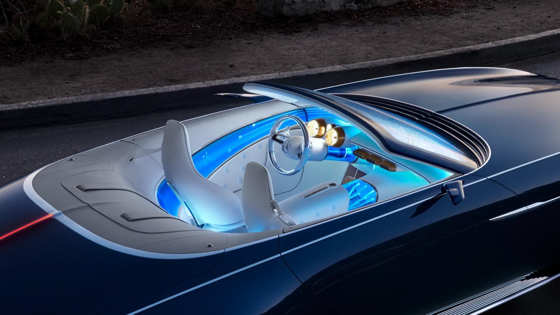 Синяя подсветка салона Vision Mercedes-Maybach 6 Cabriolet Синяя подсветка салона Vision Mercedes-Maybach 6 Cabriolet