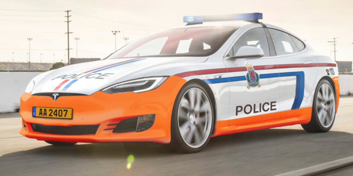 Полицейский Tesla Model S Полицейский Tesla Model S в Люксембурге