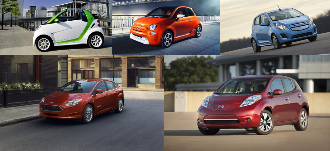 Smart Fortwo Electric Drive — Fiat 500e — Ford Focus Electric — Chevy Spark EV — Nissan Leaf Smart Fortwo Electric Drive — Fiat 500e — Ford Focus Electric — Chevy Spark EV — Nissan Leaf