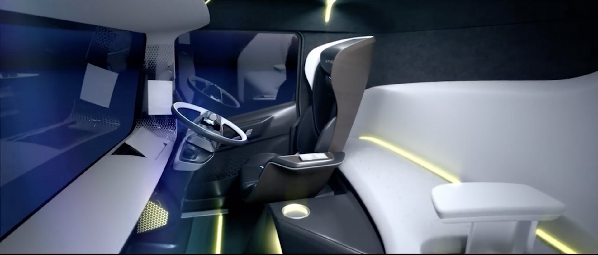 Салон электрогрузовика E-FUSO Vision One Салон электрогрузовика E-FUSO Vision One