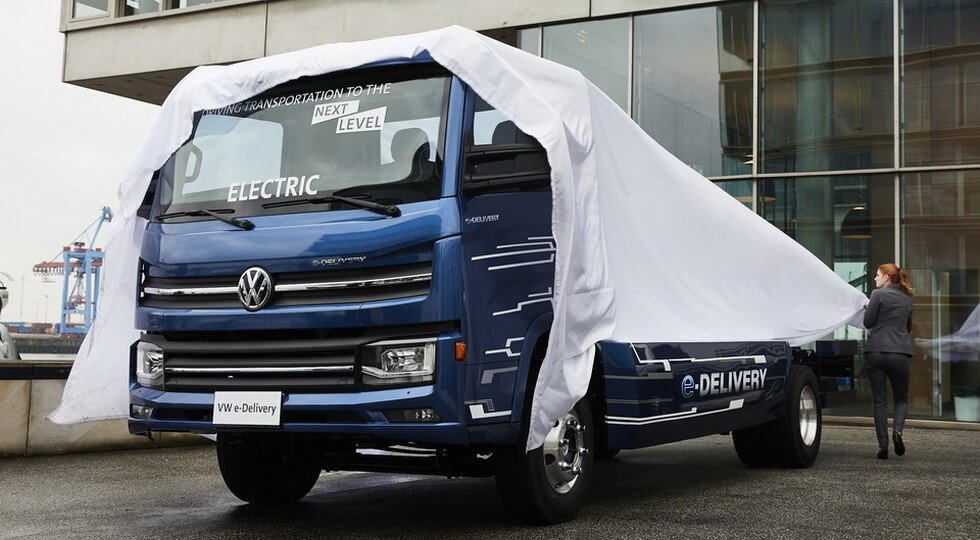 Легкий электрогрузовик для городской развозки товаров Volkswagen e-Delivery Легкий электрогрузовик для городской развозки товаров Volkswagen e-Delivery