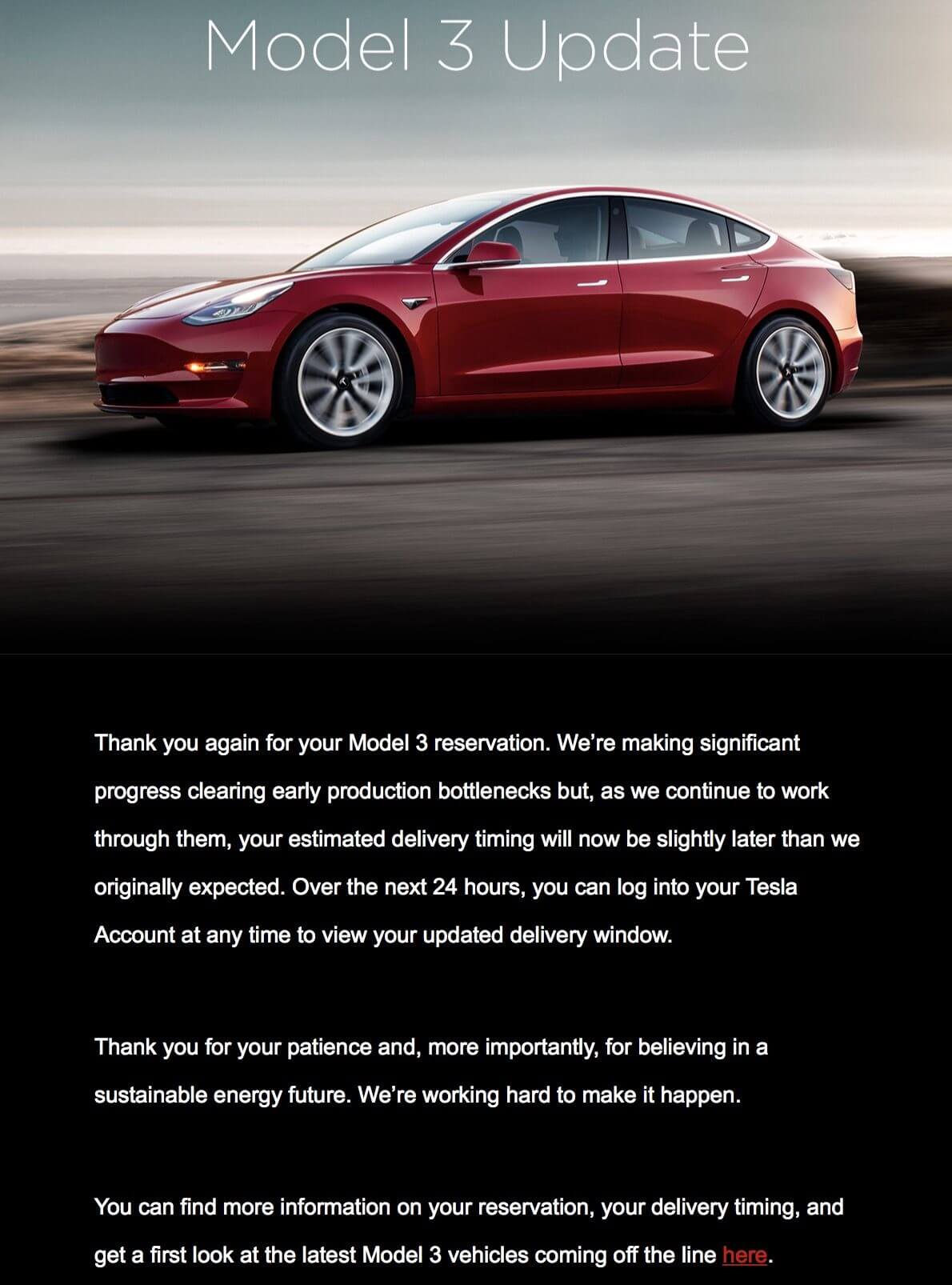 Письмо-обращение владельцам Tesla Model 3, которые сделали предварительный резерв Письмо-обращение владельцам Tesla Model 3, которые сделали предварительный резерв