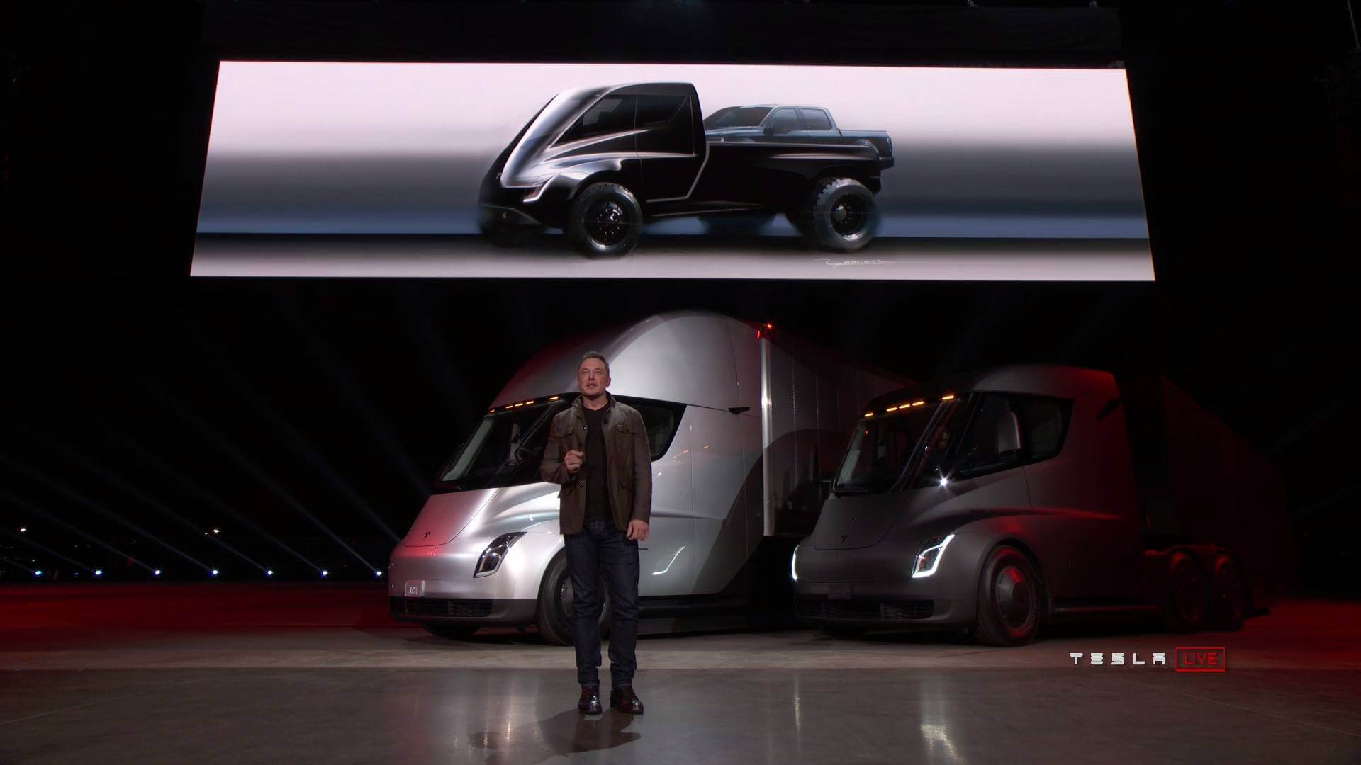 Tesla Pickup Truck на презентации Tesla Semi Tesla Pickup Truck на презентации Tesla Semi