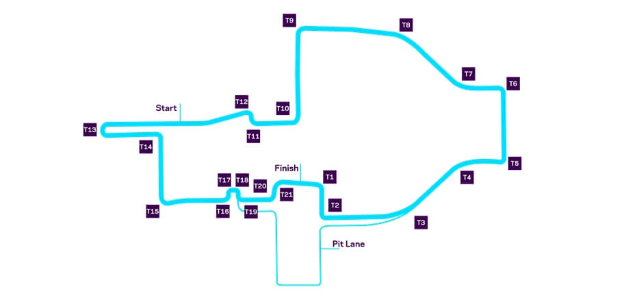 Схема трассы уличных гонок Formula E в Риме Схема трассы уличных гонок Formula E в Риме
