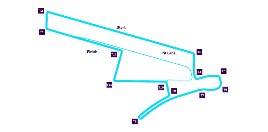 Схема трассы уличных гонок Formula E в Сантьяго Схема трассы уличных гонок Formula E в Сантьяго