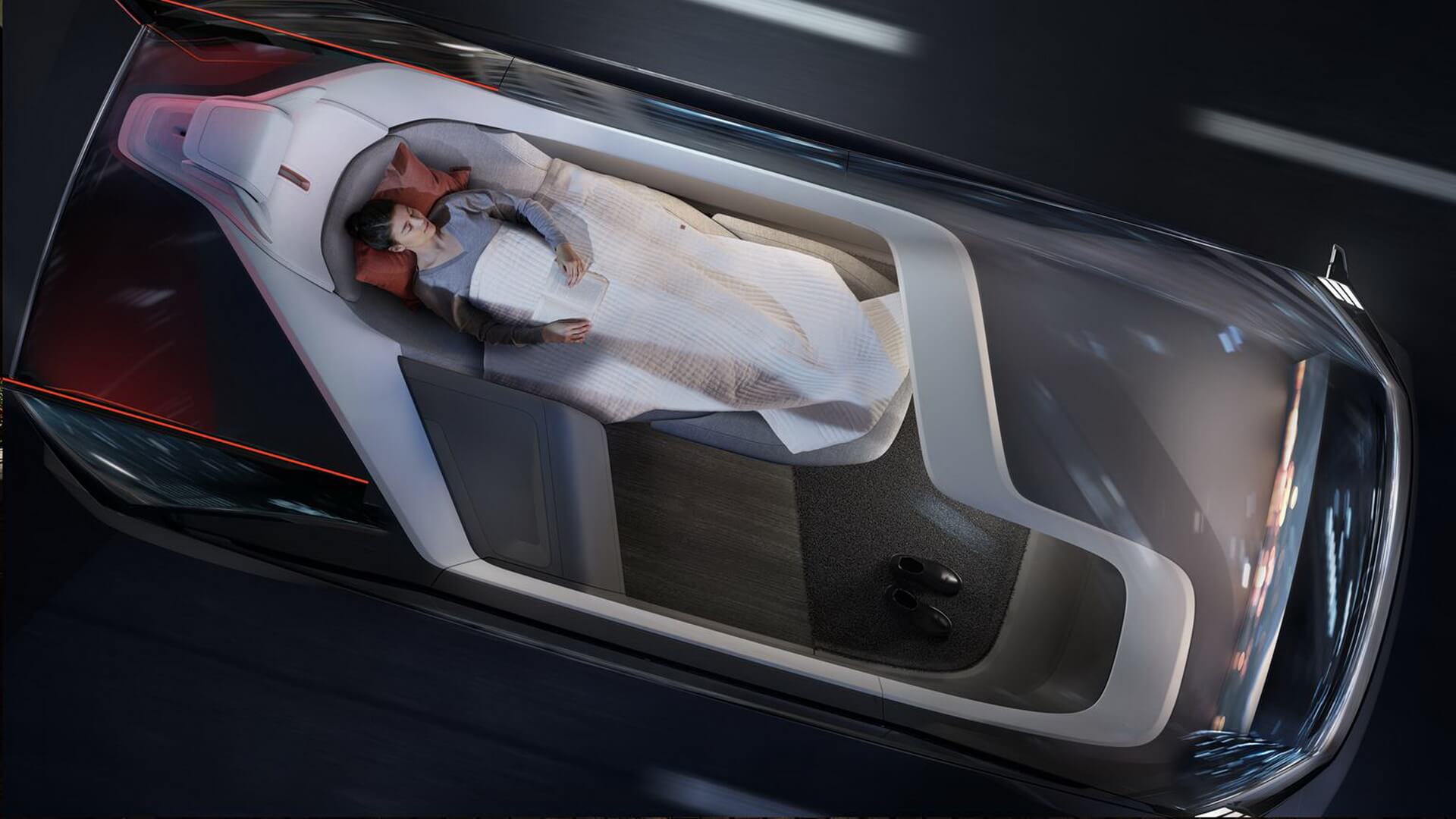 Volvo 360c может служить мобильным домом или пространством для работы и отдыха Volvo 360c может служить мобильным домом или пространством для работы и отдыха
