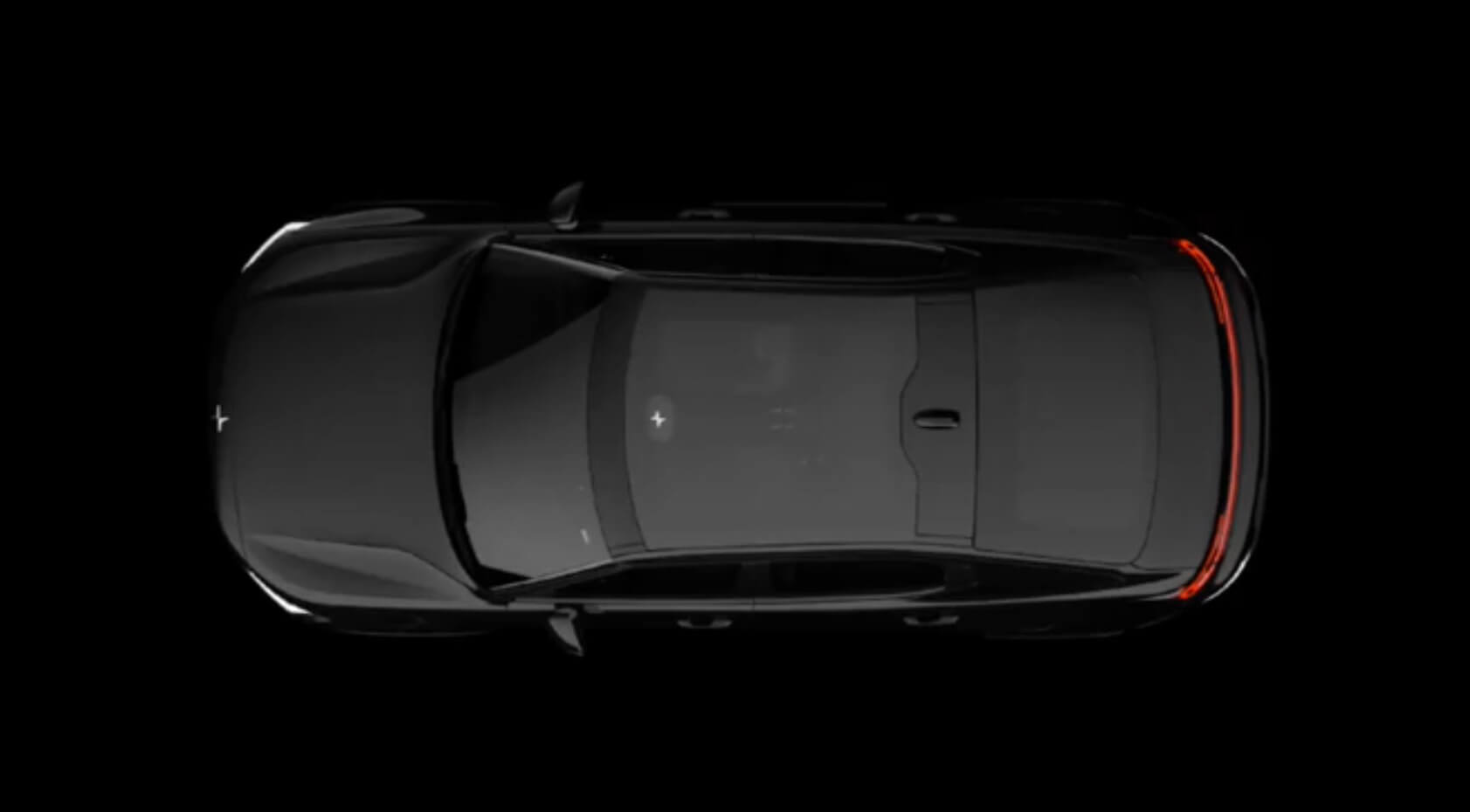 Вид сверху на электрический Polestar 2 Вид сверху на электрический Polestar 2