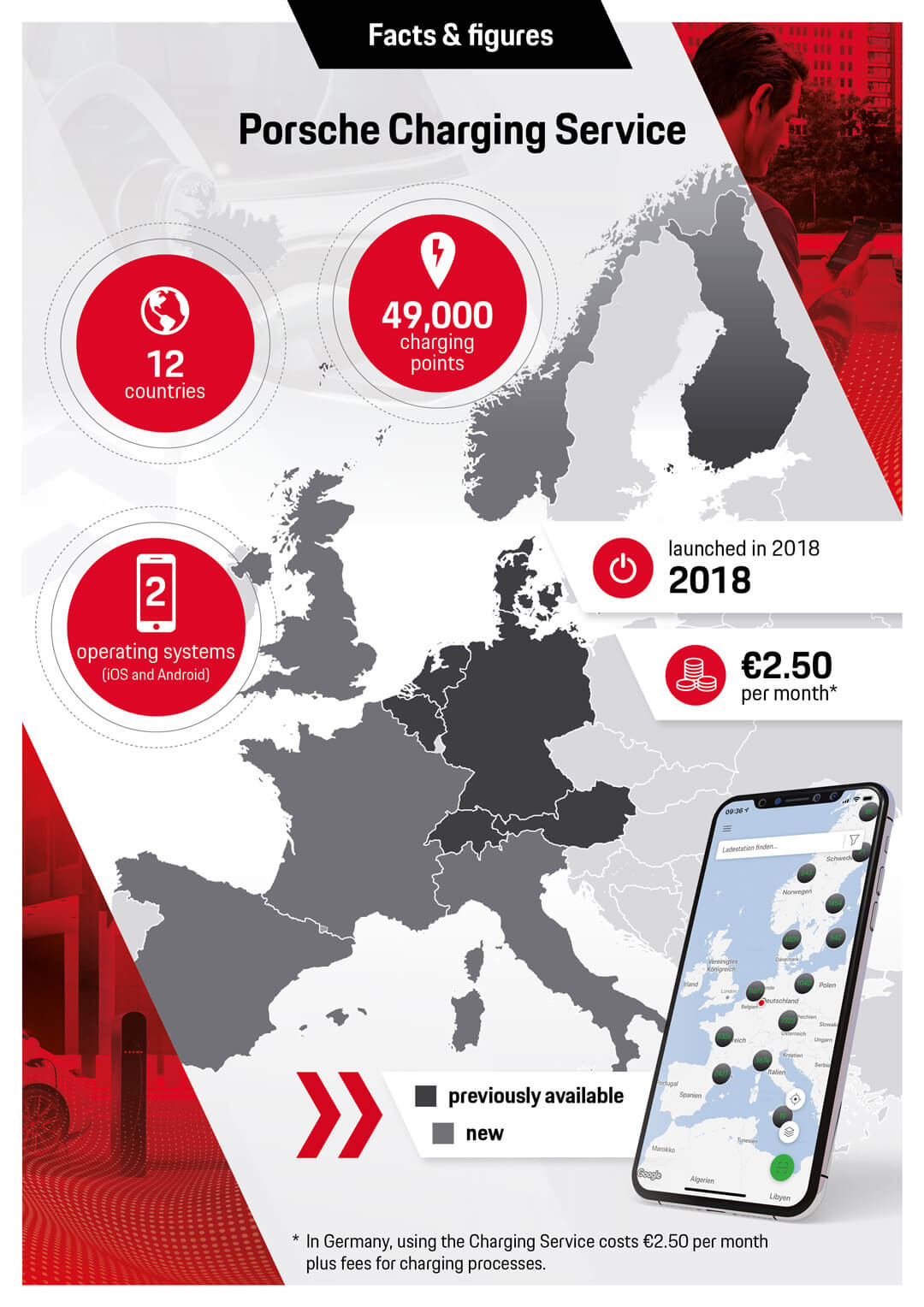 Инфографика Porsche Charging Service Инфографика Porsche Charging Service