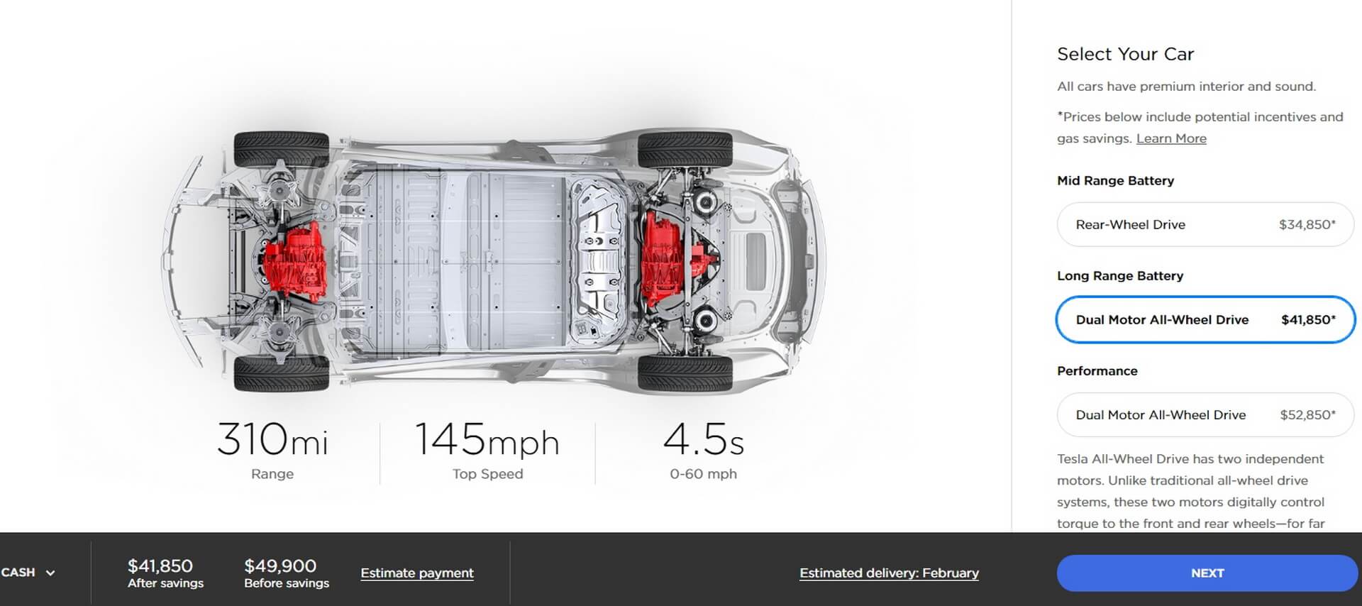 Model 3 Long Range Dual Motor: $49 900 Model 3 Long Range Dual Motor: $49 900