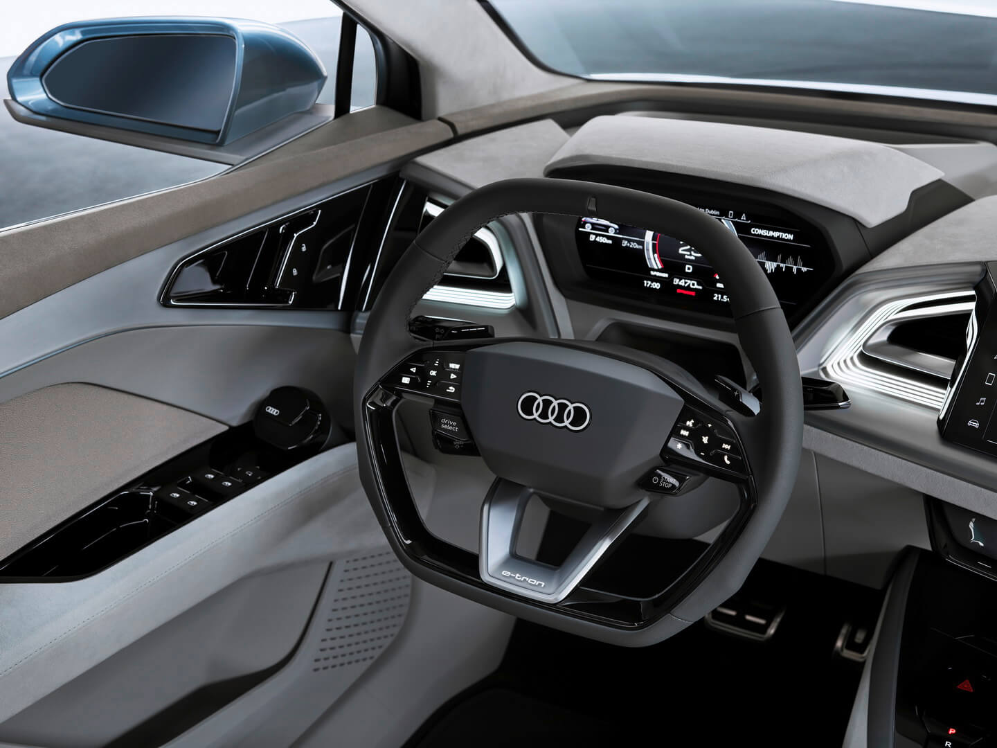 Приборная панель электрического кроссовера Audi Q4 e-tron Приборная панель электрического кроссовера Audi Q4 e-tron