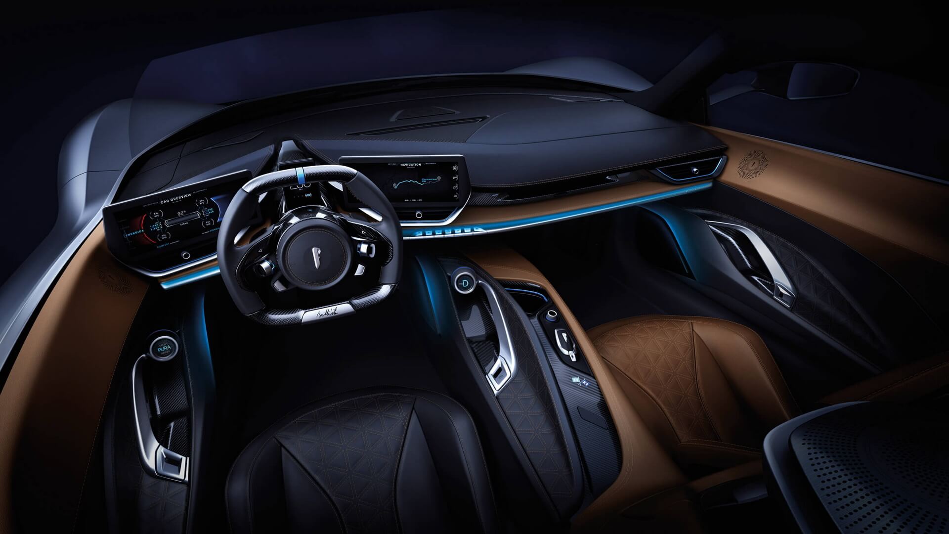 Интерьер салона Pininfarina Battista Интерьер салона Pininfarina Battista