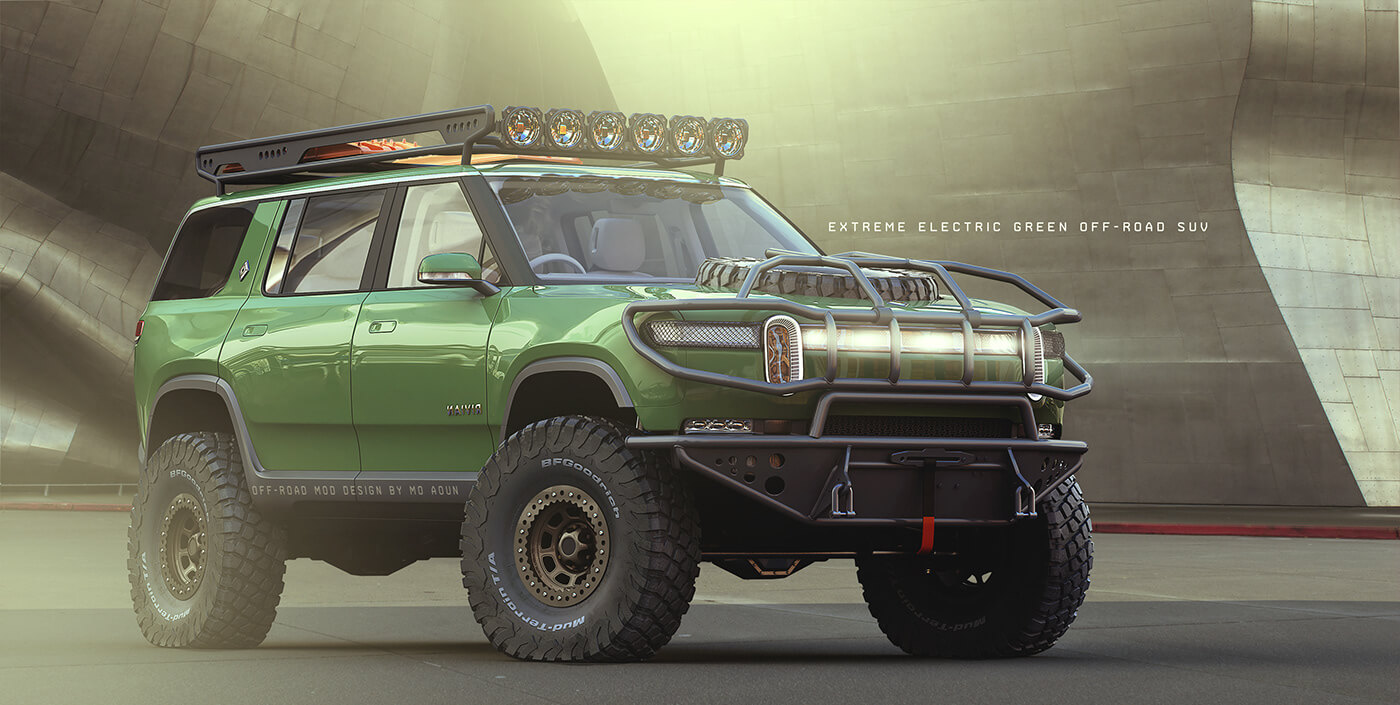 Дизайнер превратил Rivian R1S в полноценный внедорожник Дизайнер превратил Rivian R1S в полноценный внедорожник