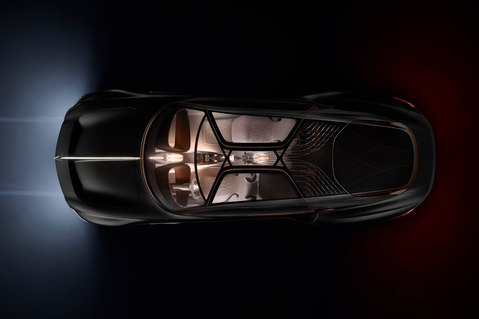 Вид сверху на роскошный Bentley EXP 100 GT Вид сверху на роскошный Bentley EXP 100 GT