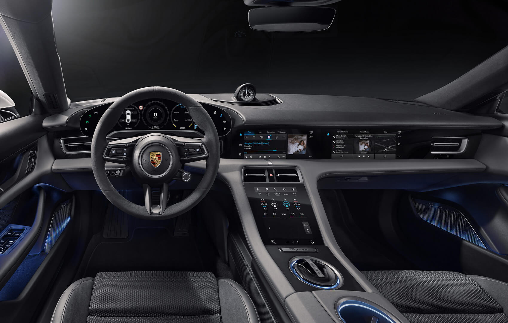 Раскрыт интерьер будущего электромобиля Porsche Taycan Раскрыт интерьер будущего электромобиля Porsche Taycan
