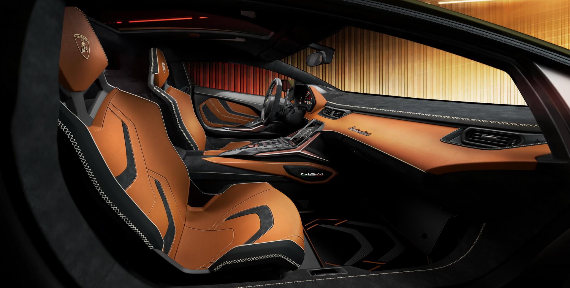 Салон гибрида Lamborghini Sián Салон гибрида Lamborghini Sián